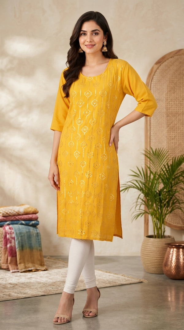 Sunshine Embroidered Kurti Secondary