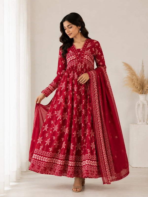 Ruby Bloom Anarkali Set