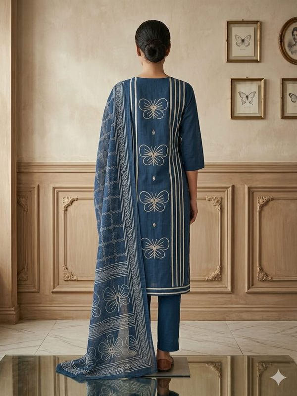 Elegant Blue Ethnic Suit Set with Dupatta Secondary