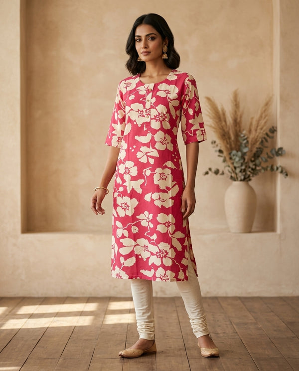 Pink Blossom Everyday Kurti Secondary