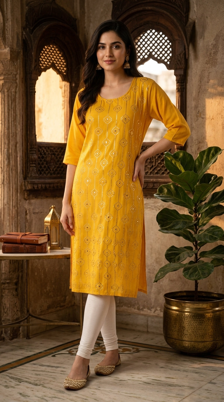Sunshine Embroidered Kurti