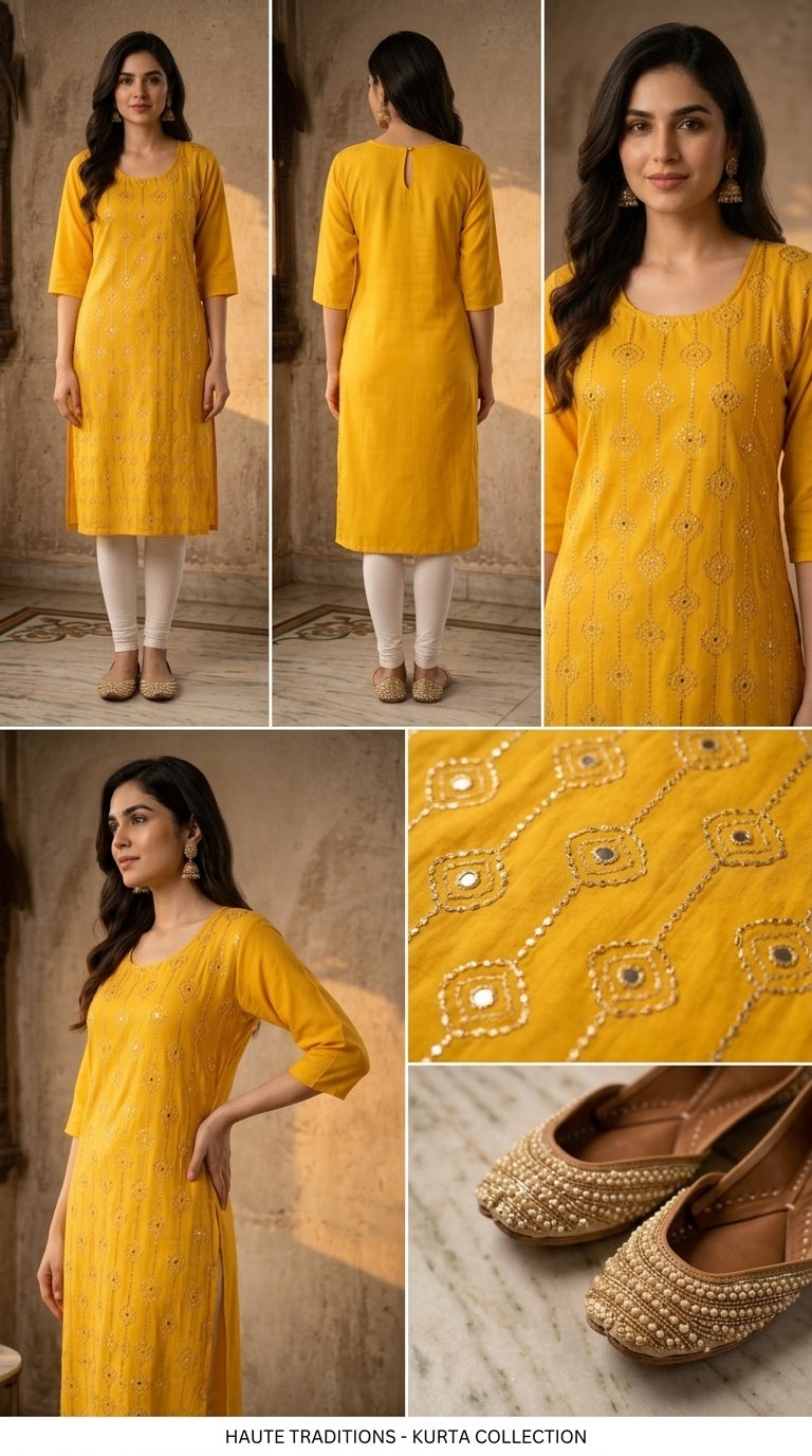 Sunshine Embroidered Kurti