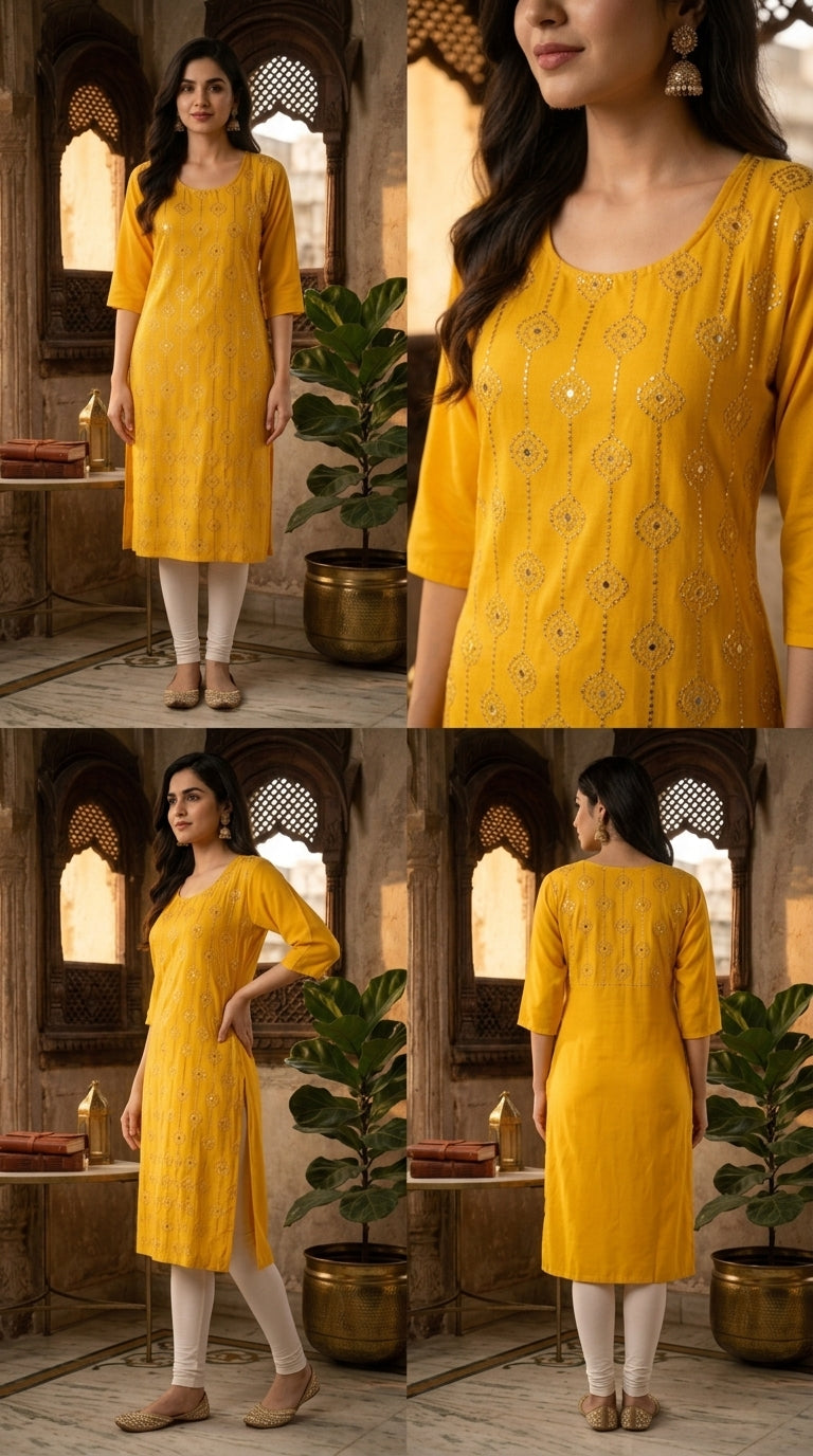 Sunshine Embroidered Kurti