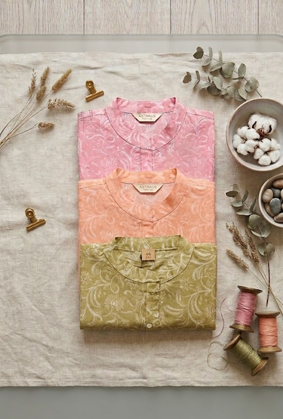 Blush Pink Printed Straight Kurti