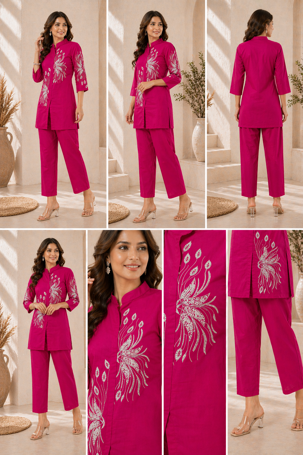 Royal Fuchsia Embroidered Kurta Set