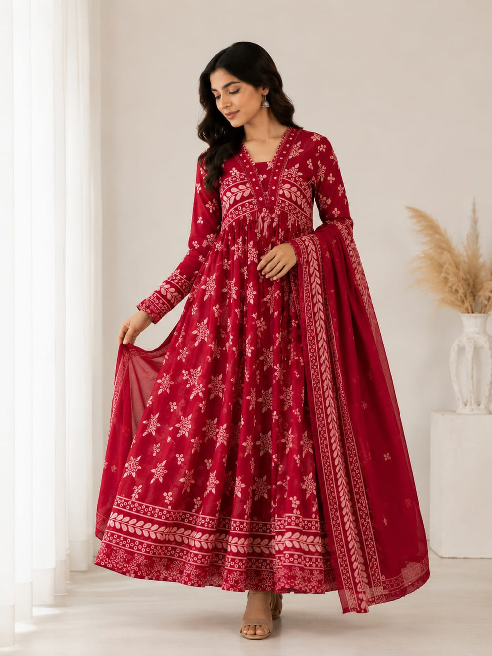 Ruby Bloom Anarkali Set