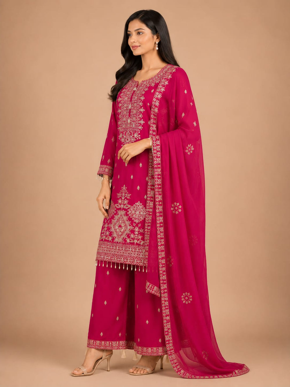 Noor Pink Festive Kurta Set