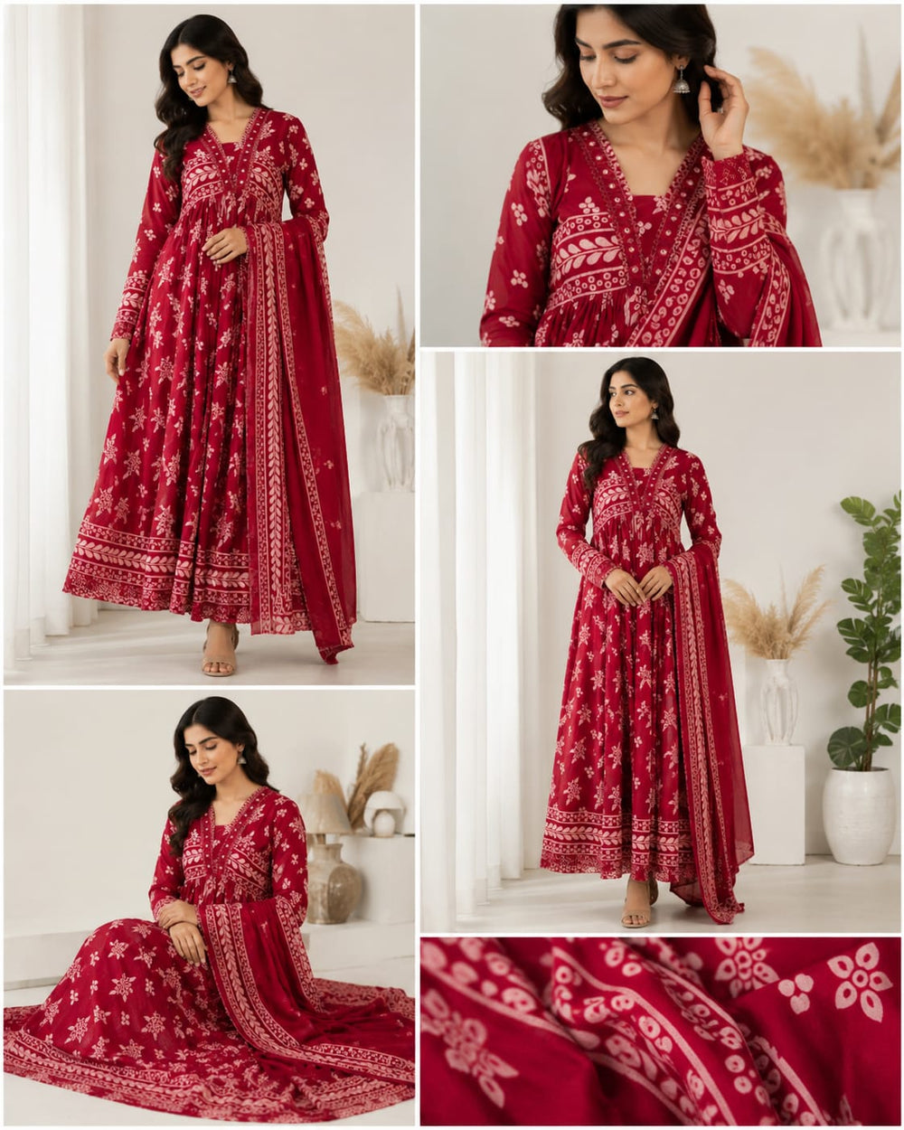 Ruby Bloom Anarkali Set