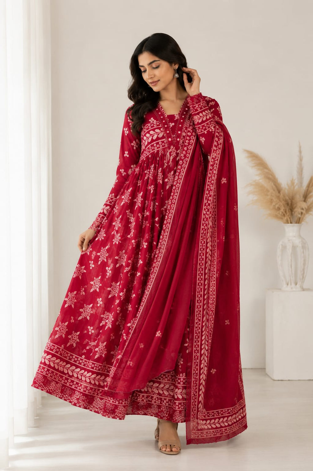 Ruby Bloom Anarkali Set
