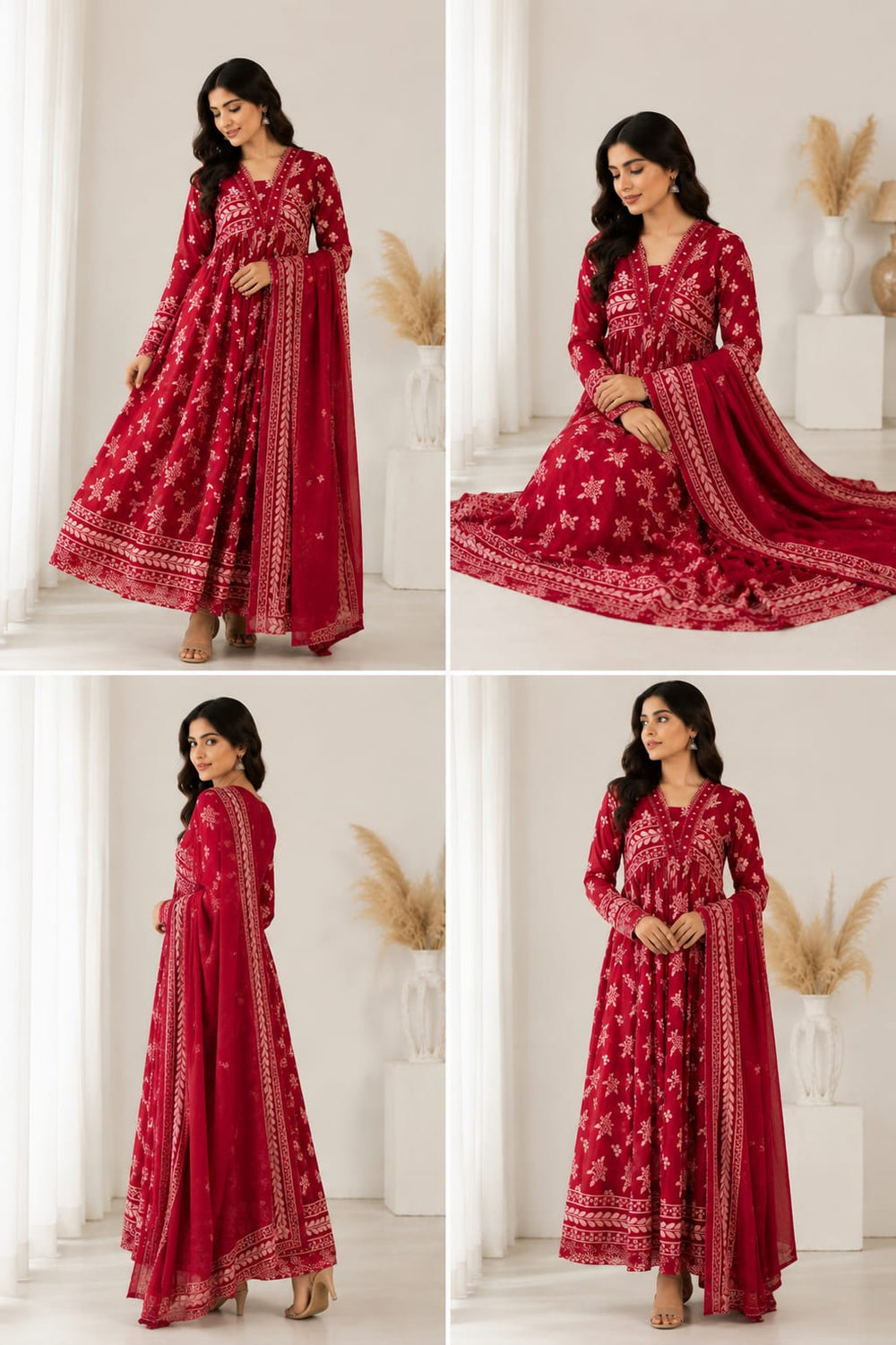 Ruby Bloom Anarkali Set