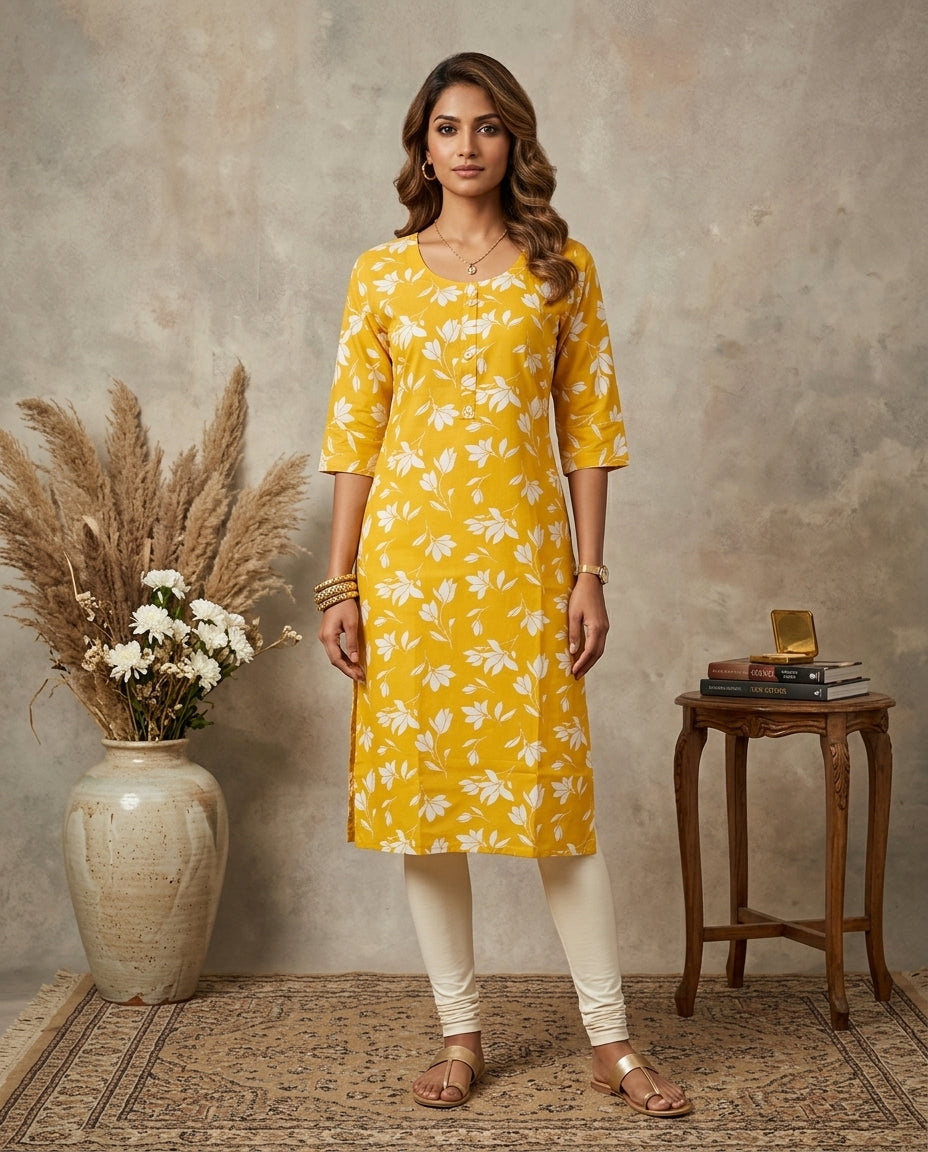 Sunshine Petals Everyday Kurti