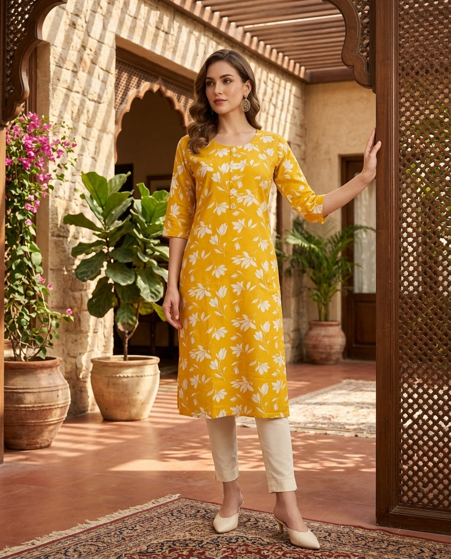 Sunshine Petals Everyday Kurti