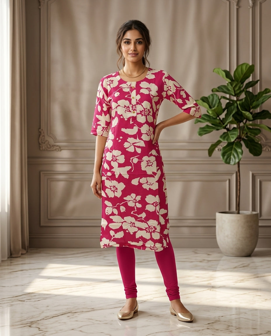 Pink Blossom Everyday Kurti